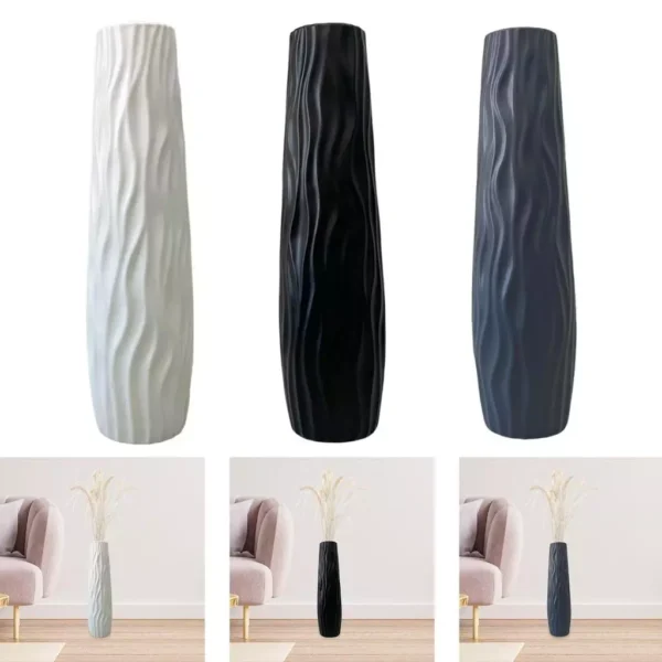 pyygiqtku Modern Tall Vase Sturdy Plastic Decorative Vase for Living Room Bedroom Hallway Corner Interior Design