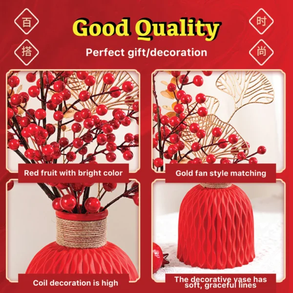 2026 Chinese New Year CNY Set Viral Set Flower Vase CNY Decor Set CNY Flower