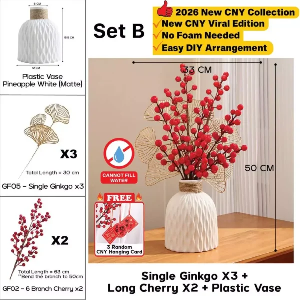 2026 Chinese New Year CNY Set Viral Set Flower Vase CNY Decor Set CNY Flower