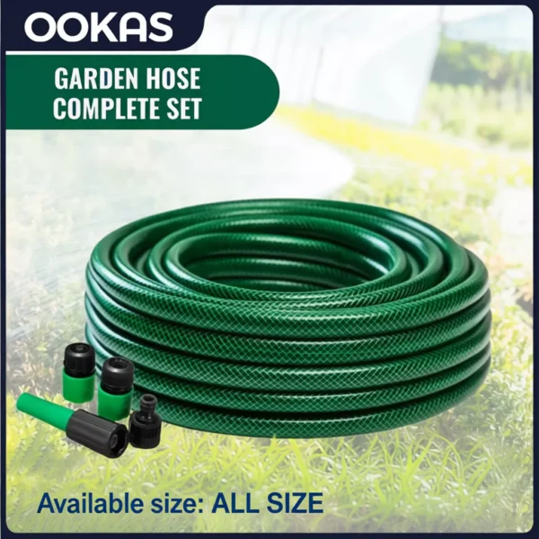 sg-11134253-822yu-mi0ualvafi8183.webp OOKAS Heavy Duty PVC Water Hose Set Multi Purpose Garden Car Wash Hose