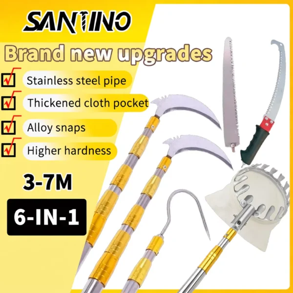 sg-11134253-822zv-mi0vfe28l79d40.webp SANTINO 7M Telescopic High Pruning Branch Shears Saw Cutter Kelapa Fruit Picker Viral