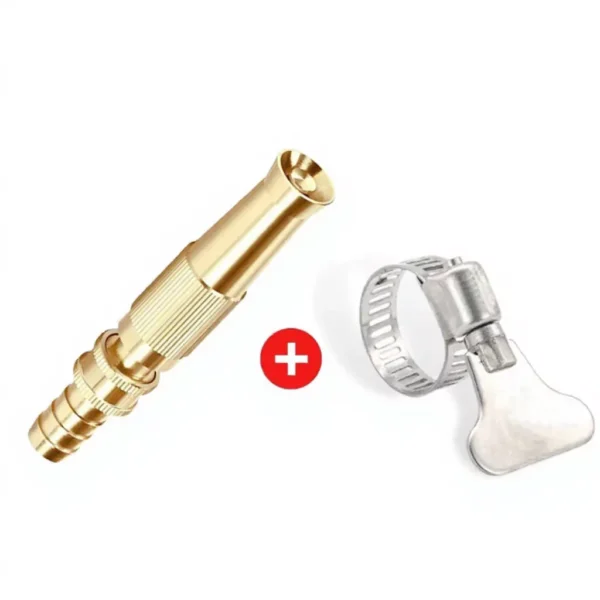 Brass Hose Nozzle High Pressure Adjustable Twist Host Garden Hose Water Jet Sprayer