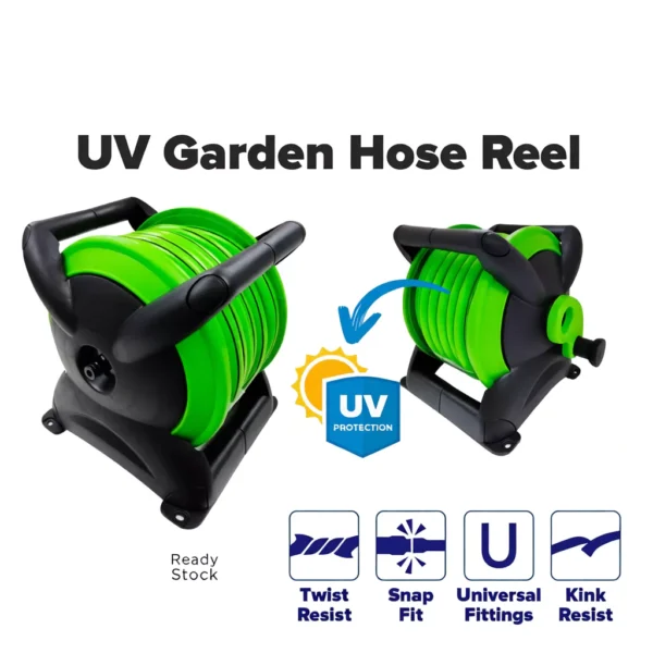 VIP Stackable Garden Hose Reel Set 20Meter 15Meter with wall mounting UV Garden Hose Roller and Rack